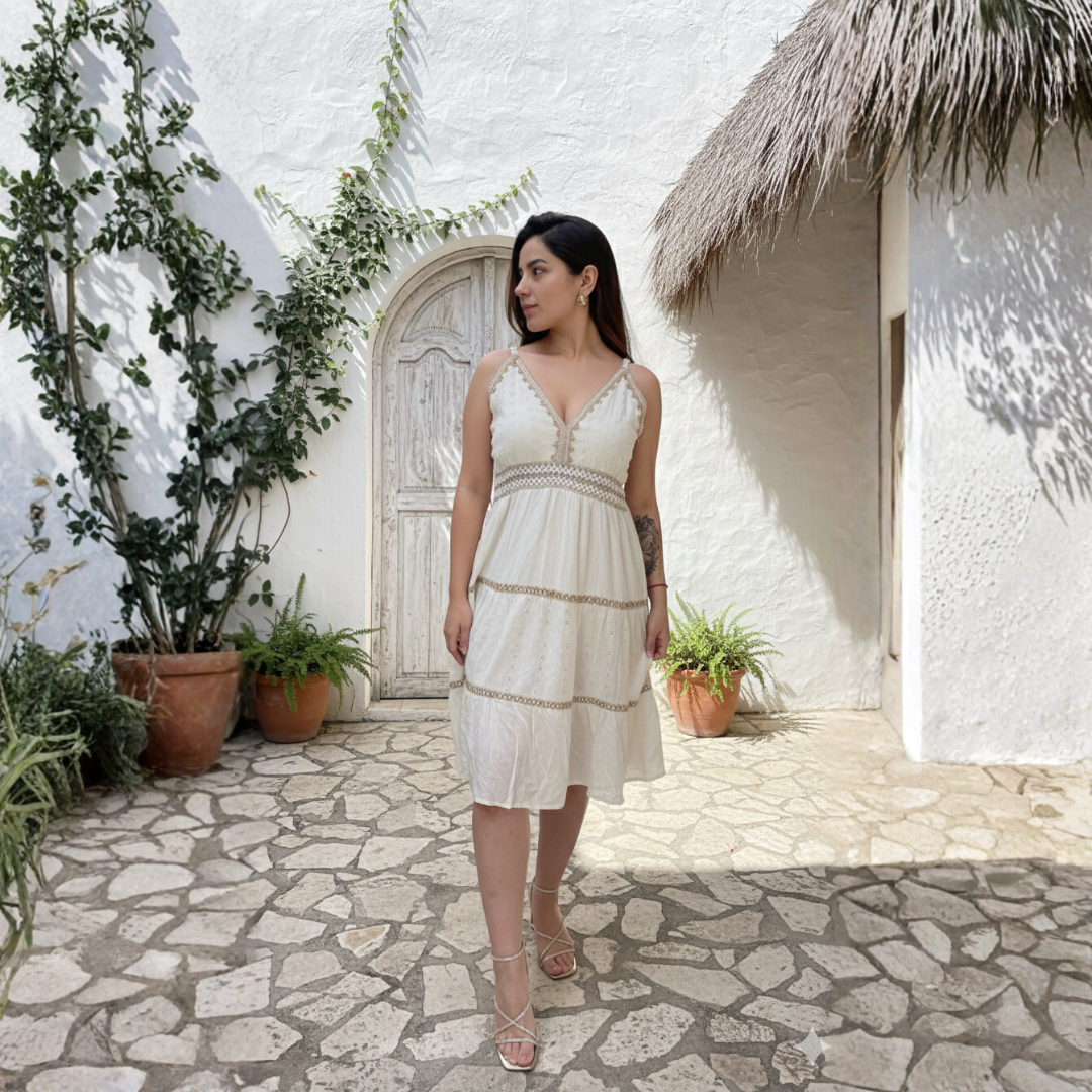 Vestido Boho Algodón Mandira