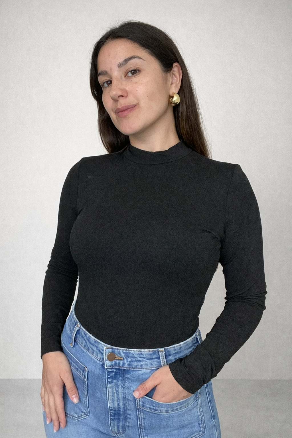 Polera con cuello mujer