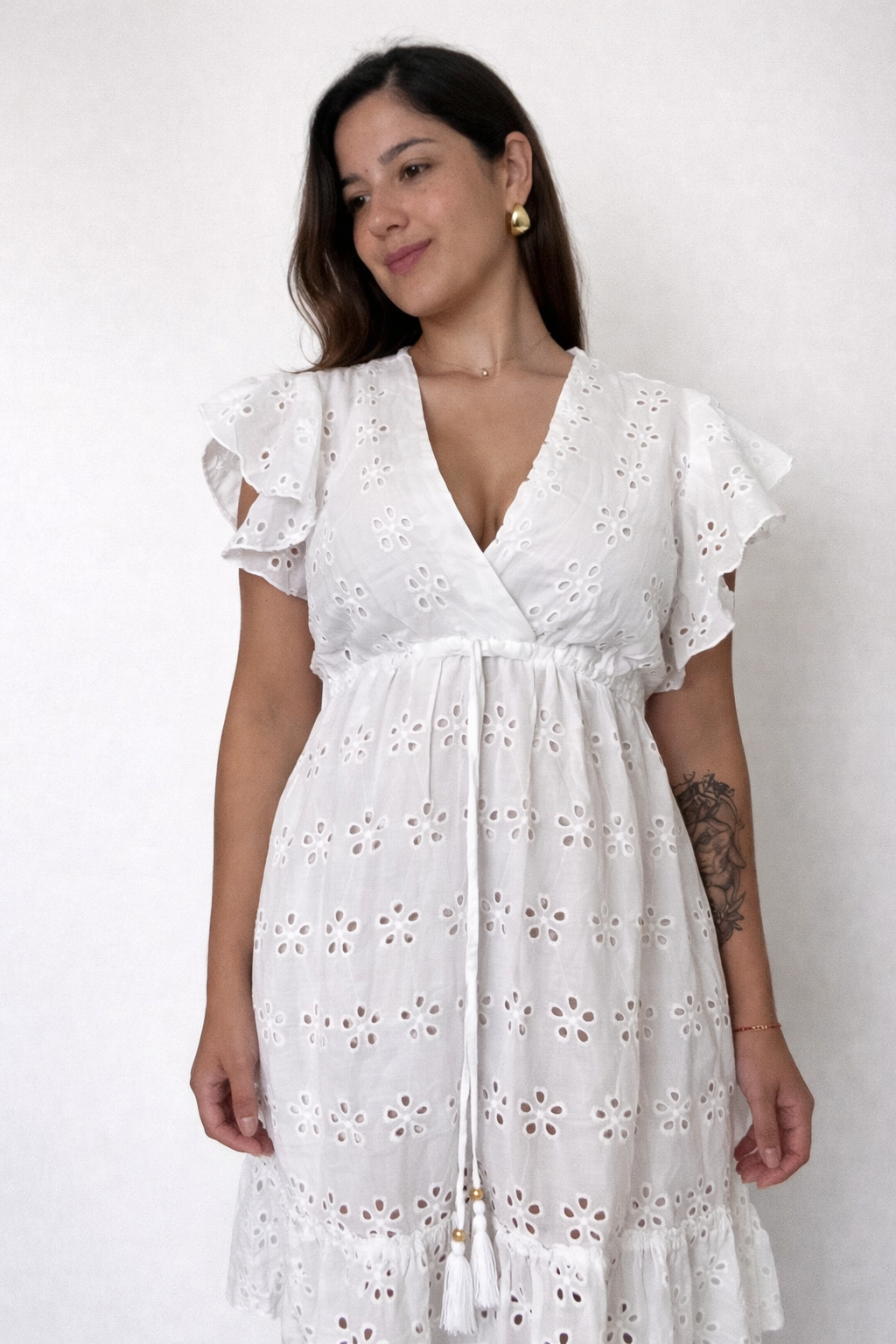 Vestido mujer broderie goa